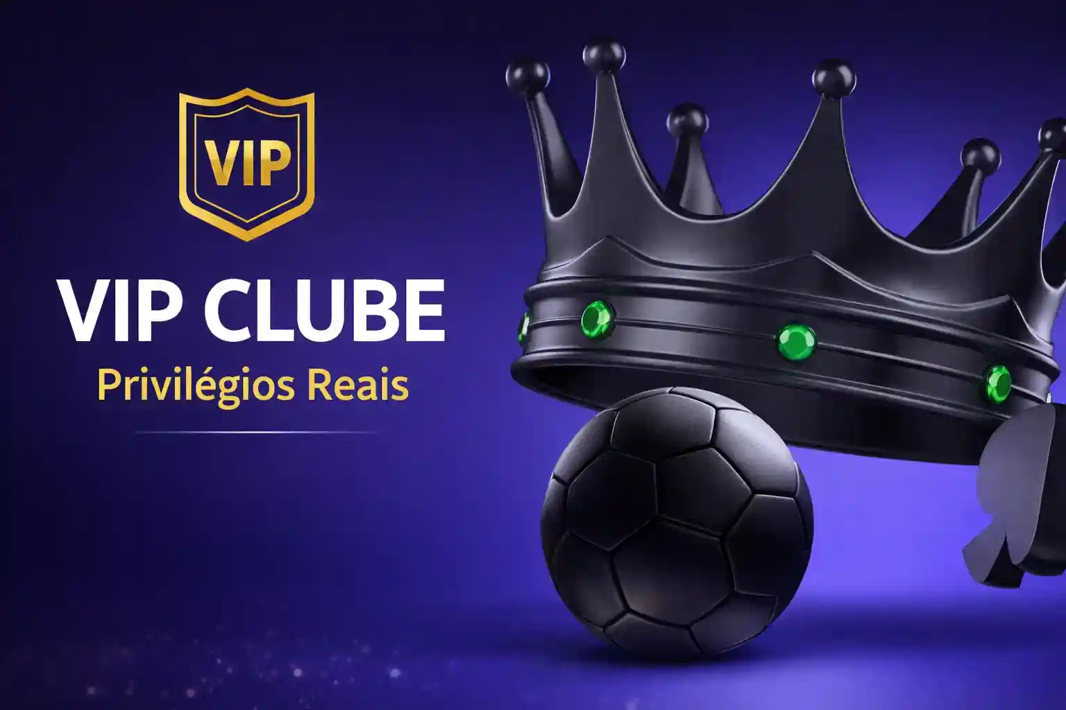 Coroa VIP sobre bola de futebol representando privilégios reais