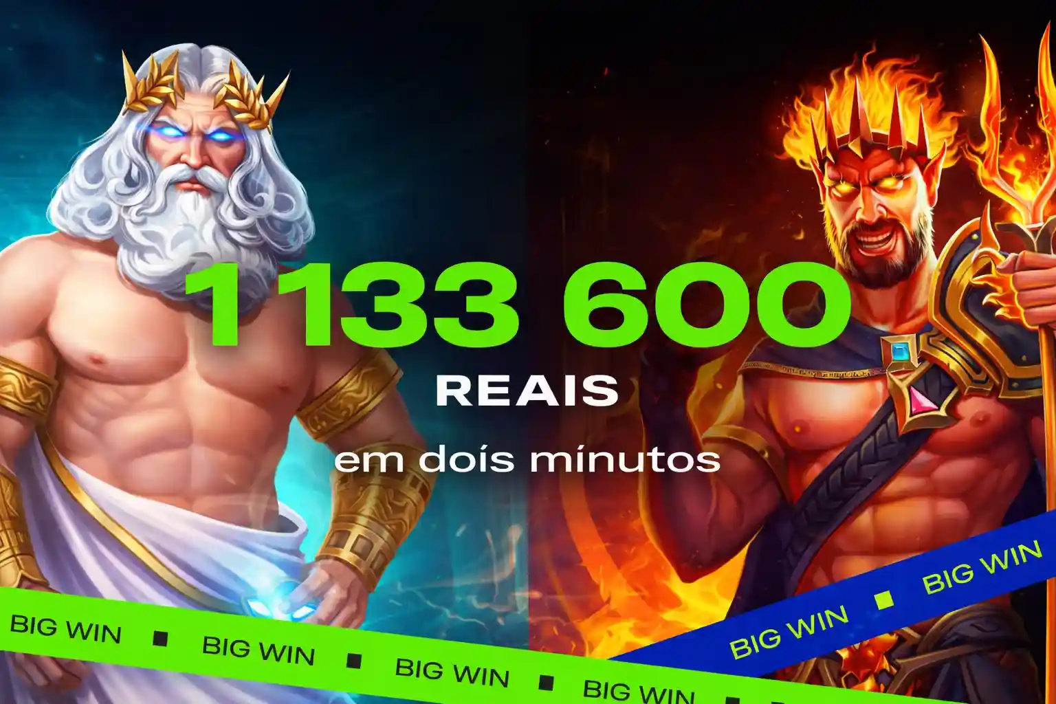 Deuses mitológicos celebrando grande vitória em caça-níqueis online